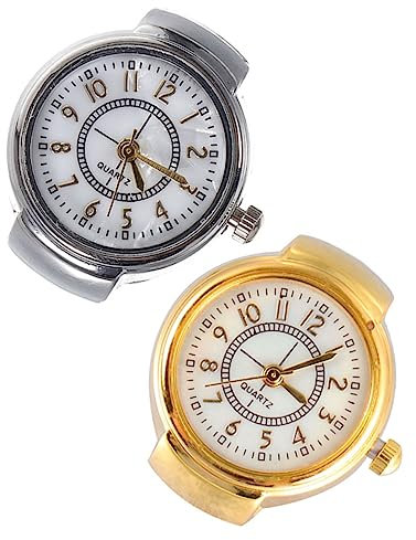VALICLUD Digitale Ringuhr 2 Stück Kleiner Finger Dekoratives Zifferblatt Sicheres Material Leicht Tragbar Für Damen