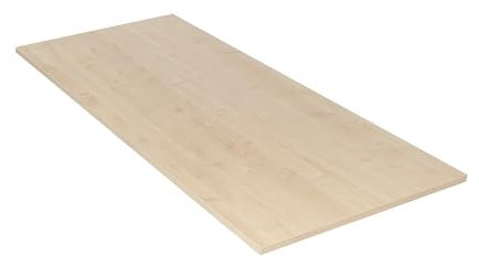 WRK21 Tischplatte 180 x 80 cm Mandal Ahorn - 25 mm melaminbeschichtete Arbeitsplatte, ABS-Kante, pflegeleicht - für Schreibtische, Home-Office & DIY