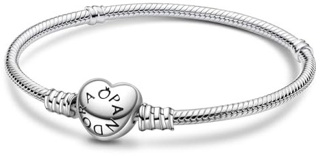 Ruaidhra Moments Herz Charms Anhänger Armband Damen Sterling Silber 925,Charm für Armbänder,Schlangenkette,Bettelarmband,Bracelet for Women,Geburtstagsgeschenk,Geschenk für Frauen,18cm
