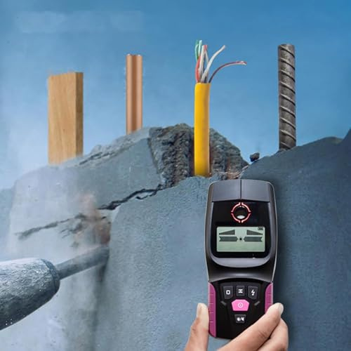 HSRG Detector De Vigas De Pared, Detector Multifuncional, Pantalla LCD, Detector De Metales para Cables Y Tuberías De Agua De PVC con Tensión, para Madera, Metal, Vigas, Tuberías Y Cables De CA.