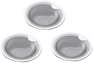 Homoyoyo 3pcs Stainless Steel Sink Drain Strainers Hair Catcher Kitchen and Bathroom Anti-clogging Filter Preventing Hair Blocking and Objects Falling into Drain