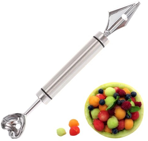 Scavino per anguria, in acciaio, a doppia testa, per, melone, melone, sorbetto, dessert, per cucina, pomodori Pitaya, kiwi