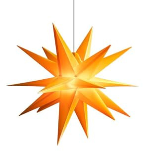 ZICOM LED Dekostern Weihnachtsstern Stern mit 18 Zacken wetterfest, gelb Ø 55cm Innen und Außen für Weihnachten, Hochzeiten, Party, Dekoration, Geschenkidee, 230V 50Hz, LxBxH 55x55x55cm