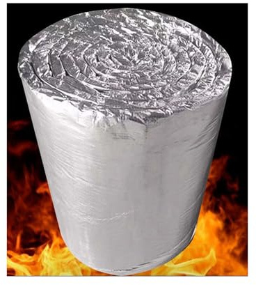 Foil Ceramic Fiber Blanket - 1260° Fireproof Insulation for Commercial Kitchen, Boiler, Oven, Duct, Pipe & Fireplace(5x360cm/2x141.7in)