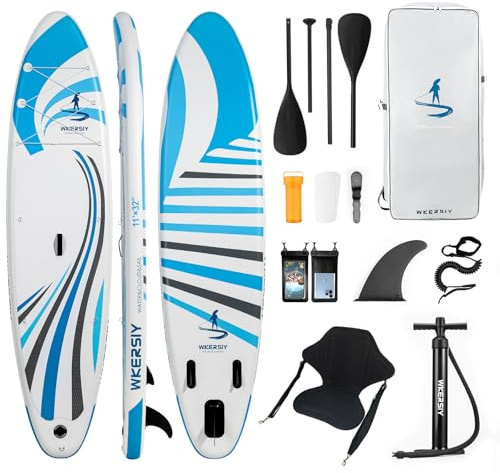 Paddle Gonflable Kayak 2 en 1 335cm – Stand Up Paddle Familial avec Siège et Pagaie Double – Planche Sup Ultra Stable pour Débutant et Loisirs – Kit Complet avec Pompe et Sac