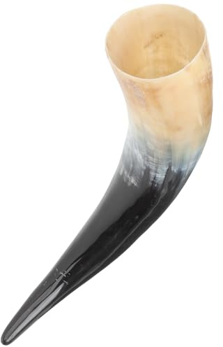 VINTORKY Boccale di Corno Vichingo per Bere Birra e Vino, Tazza Decorativa in Corno Naturale senza Base, Capiente e Facile da Pulire, per Ristorazione e Intrattenimento