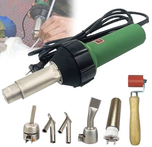 Pistola de soldadura de aire caliente, soldadora manual de plástico PVC variable de 1600 W con boquillas y accesorios para bricolaje mejoras del hogar y pelado de pintura
