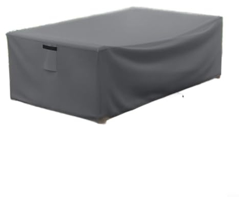 Fauhapyway Copertura impermeabile per mobili in tessuto Oxford, protezione per tavolo da esterno con scudo antipolvere, resistente ai raggi UV, antipioggia, grigio