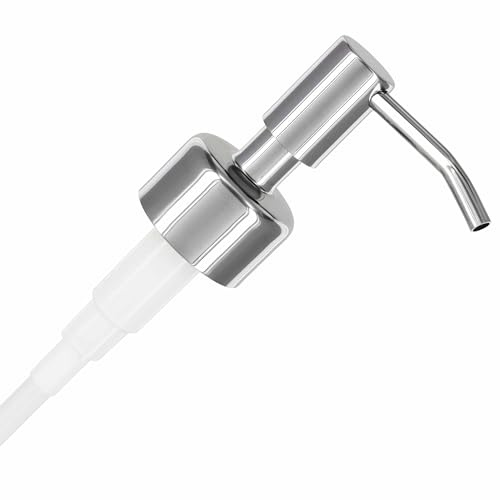 ALTGLAS Pompa Dispenser di Sapone 'Budapest' in Acciaio Inox per Dosatore | Cromo d'Argento • Pompa di Ricambio con Filettatura da 27-28 mm • Dispenser di Sapone Upcycling da Bottiglie Usate