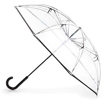 Totes The InBrella Reverse Close Umbrella, Clear, One Size, Inbrella Reverse Auto Close Stick Umbrella With J Hook, Wind & Rainproof