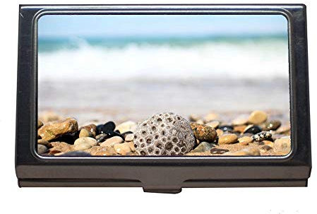 Edelstahl-Visitenkartenhalter, Strandschönheit hautnah, Visitenkarten-Etui für Herren und Damen (Silber 0135)