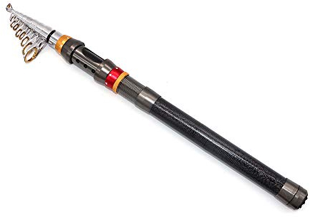 NUZAMAS 3,3 mt (10,8 ft) Carbon Spin Angelrute Tragbare Teleskop Angelrute Reise Camping Fresh & Salzwasserfischen