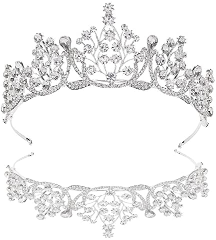Schneespitze Kristalle Prinzessin Krone, Krone Stirnband Hochzeit Diadem Hochzeit Reifen Diadem für Hochzeit Festzüge für Hochzeitsfeier Bühnenauftritte