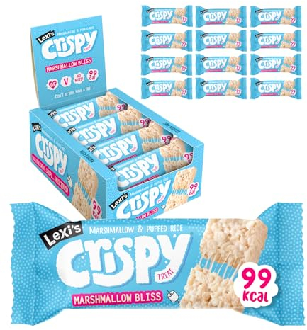 Lexi’s® 101 Calorie Marshmallow Crispy Treat Bars | Low Calorie! | Gluten Free, Low Fat, Healthy Snacks | Vegetarian | Dairy Free, Nut Free | Low FODMAP| Vanilla x12