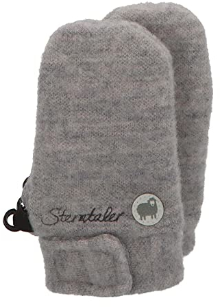Sterntaler Fäustling ohne Daumen aus Merinowolle, gefüttert, mit Klettverschluss - Unisex Accessoires für Babys & Kleinkinder - weich und warm - silber meliert, Gr. 1