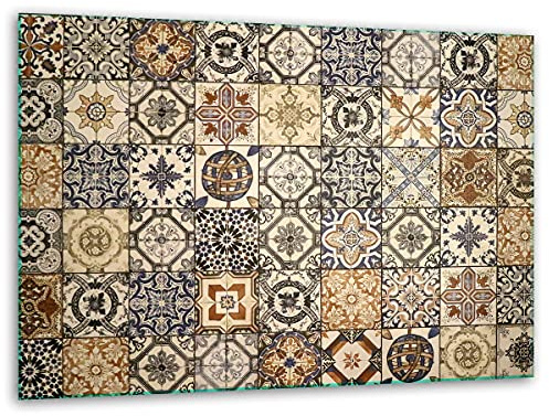 TMK, skärbräda glas 40 x 30 med motiv mosaik skärplatta, spis täckplatta dekoration glas