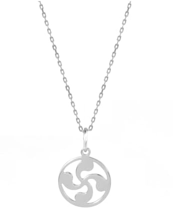 TALISMAN JEWELLERY Colgante Lauburu Cruz Vasca Plata de Ley 925 | Símbolo de protección · Forma circular · Incluye cadena · Disponible en 2 tamaños