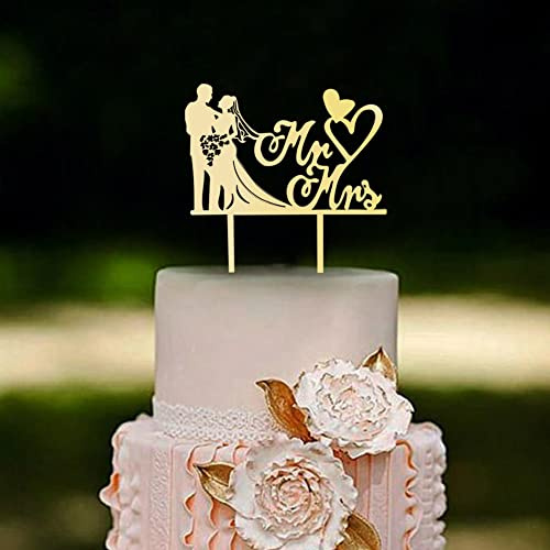 Décoration de gâteau de mariage, de couple de mariés, décoration de gâteau Mr & Mrs pour mariage, décoration de gâteau de mariage