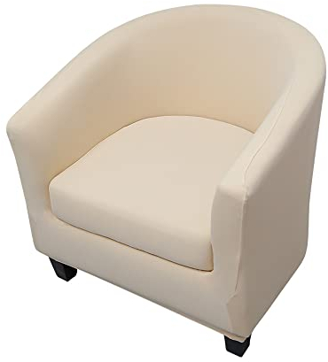 Highdi Funda de Sillón Chesterfield 2 Piezas, Cubre Sofá de 1 Plaza Elásticas Lavable Antideslizantes, Fundas Protector de Butaca para Contador, Dormitorio (Color sólido - Beige)