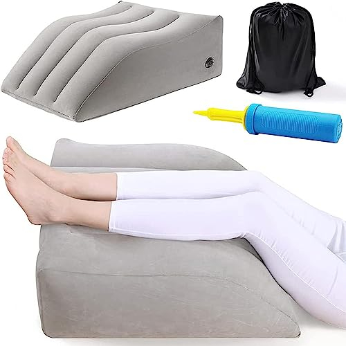 Almohadas de Elevación de Piernas, Almohadas Inflables Para Piernas Para Hinchazón, Cojín de Elevación de Piernas,con almacenamiento y bombas,para mejorar la circulación y reducir la hinchazón