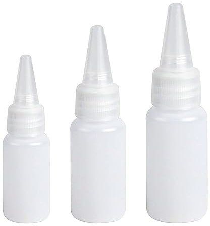 Kopida Kleine Quetschflaschen und -kappen aus Kunststoff, Lebensmittelqualität, für Zuckerguss, Kekse, Dekoration, Saucen, Gewürze, Kunst und Handwerk (10 ml, 30 ml, 50 ml), 30 Stück