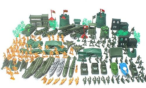 Mini Plastik Spielzeugsoldaten Militärspielset Militärspielzeug Kampfspielzeug für Kinder,Inklusive Soldaten und Waffenzubehör Armee Männer Action Figuren Modelle Puzzle Modell Spielzeug 153 Stück