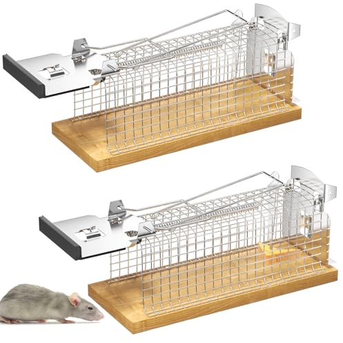 Lectorias 2 Pezzi trappola per topi vivi, trappole per topi Riutilizzabile, trappola per ratti a doppia porta, gabbia per topi Altamente Sensibile, per Uso Interno ed Esterno