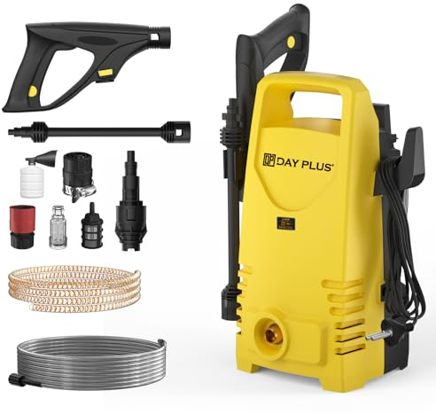 HSHa Hochdruckreiniger Auto 220V Hochdruckreiniger Compact 55Bar Fugenreiniger Garten für Auto-Zaun-Bodenreinigung, 5L/min und 180° justierbare Düse