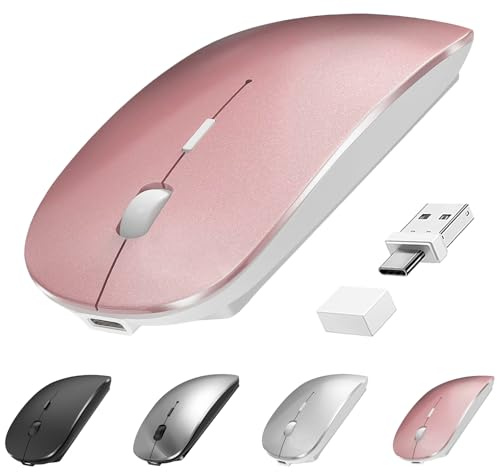 Suteke Souris Bluetooth USB-C sans fil pour MacBook Air Pro iMac, ordinateur de bureau, souris rechargeable type C, compatible Surface Pro/iPad