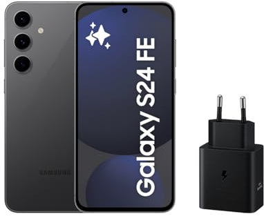 Samsung Galaxy S24 FE 256GB + Cargador - Teléfono Móvil con IA, Smartphone Android, 8 GB RAM, Cámara 50MP, Batería Larga Duración, Libre, Grafito (Versión Española)