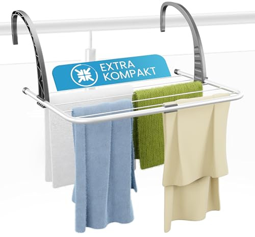 kogu® Express Heizkörper Hängetrockner 3m Leine - Schnelles, platzsparendes Trocknen Wäscheständer für Singles, Camper und kleine Wohnungen (Silber, 3m)