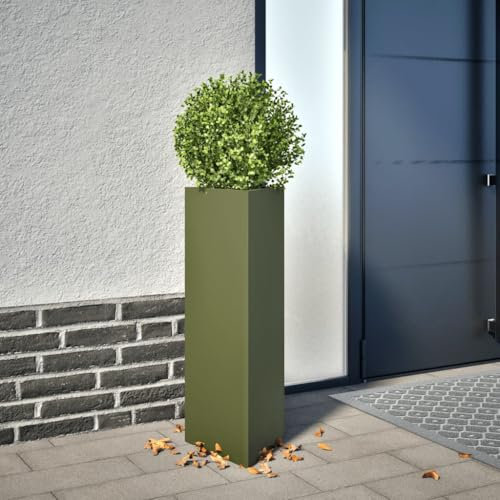 Xichuzi Jardinera Triangular Acero Verde Oliva 30x26x75 cm, Huerto Urbano Terraza, Jardineras Exterior, Jardineria Maceteros, Mesa De Cultivo, Huerto En Casa - 851149