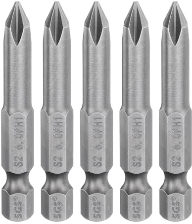 QUARKZMAN 5Pz #1 Punte Cacciavite Phillips PH1 1/4 Gambo Esagonale 2 (50mm) Lungo Acciaio S2 Magnetiche Inserti per Avvitatore per Cacciavite Elettrico Punte Trapano 0.236 (6mm) Asta