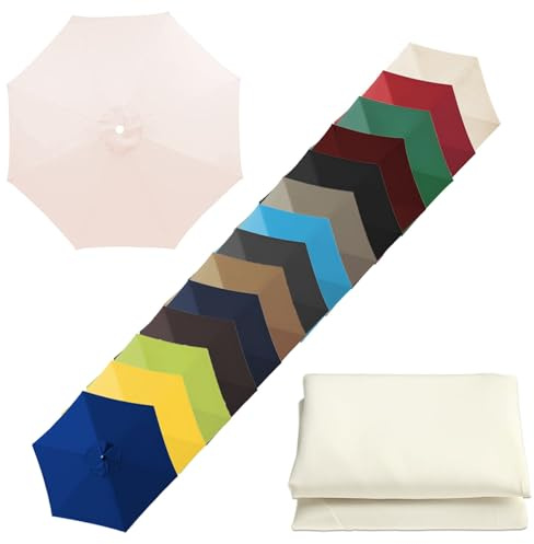 Replacement Parasol Canopy, 200cm 270cm 300cm Cantilever Parasol Replacement Canopy Top, Garden Umbrella Replacement Cover, For 6 Arm/8 Arm Umbrella Cloth Replacement, Uv Resistant Polyester Fabric(Of