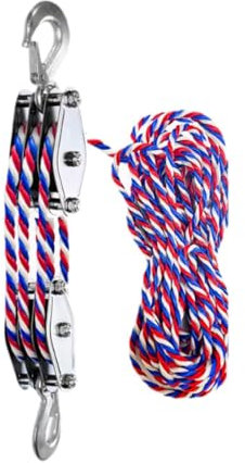 predolo Blocca e attrezza il di puleggia, sollevamento manuale a mano, puleggia di sollevamento, paranco di corda per magazzino facile installazione