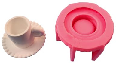 Teacup Candle Feet Resin Mold Tray Tea Cup Holder Silicone Mold Cement Craft Casting Mold