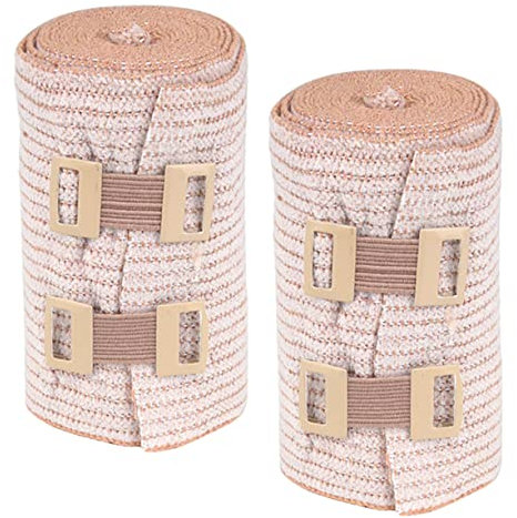 FOYTOKI Elasticated Compression Gauze Lightweight Sports Protection Breathable Cotton and Fibres 2 Rolls for Knee and Leg Wraps, for Hunting and Camping Trips