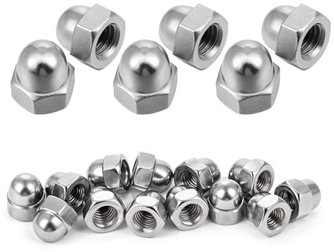 20Pcs Acorn Cap Nuts 1/4-20 Acorn Nuts 304 Stainless Steel Hex Cap Nut for Bolt,Dome Head Hex Nut for Indoor Outdoor