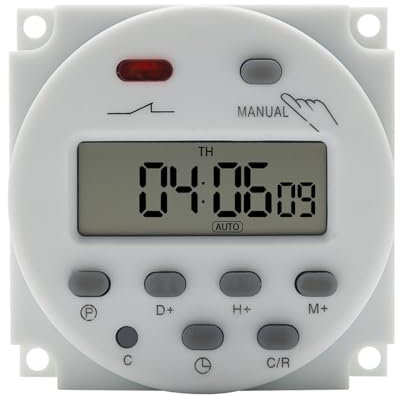 Temporizador de 220 V, 110 V, 24 V, 12 V, CN101A, temporizador de alimentación digital, relé programable, interruptor de tiempo, 16 A, CN101 (12 V)