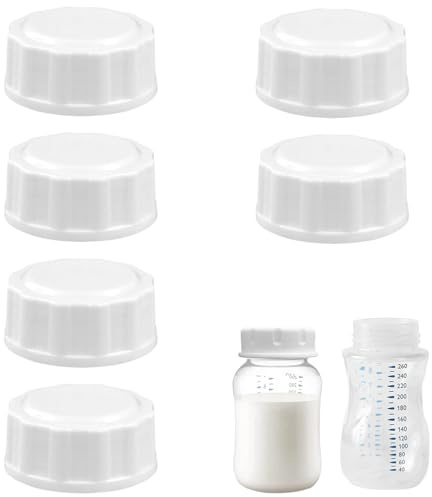 Lot de 6 bouchons de bouteille de voyage, bouchon de biberon, bouchon de bouteille de rechange pour biberons Philips Avent en verre, bouteilles Philips Avent, bouteilles Avent à col large