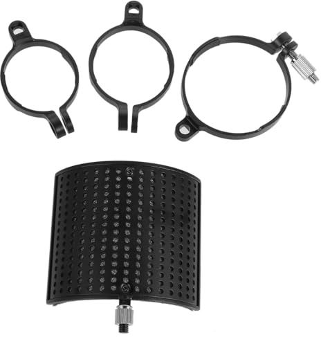 U-förmiger Mikrofon Popschutz gegen Wind und Plosivlaute | Elastischer Mikrofonfilter aus Kunststoff, Schwarz, für PC Mikrofonaufnahmen, Schützt vor Speichel, Atem und Wind