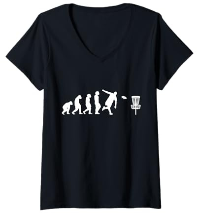 Femme Disc-Golf-Joueur Disc-Golfing Game Evolution Disc-Golf T-Shirt avec Col en V