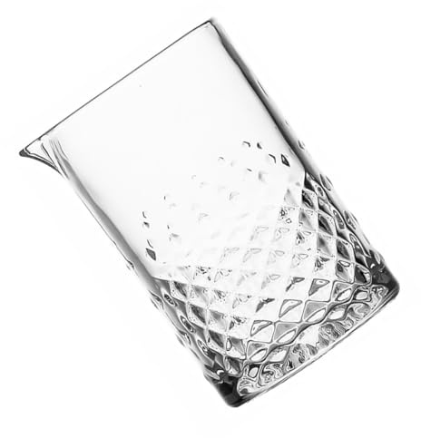 IWOWHERO Crystal Cocktail Mixing Glass Thick Weighted Bottom Bar Stirring Glass for Professional Bartenders and Home Use Clear Anti-Slip Design