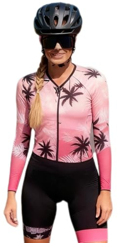 Triathlon skinndräkt cykling jersey set mountainbike jumpsuit cykelkläder triathlon kostym kläder, rosa, 1, XL