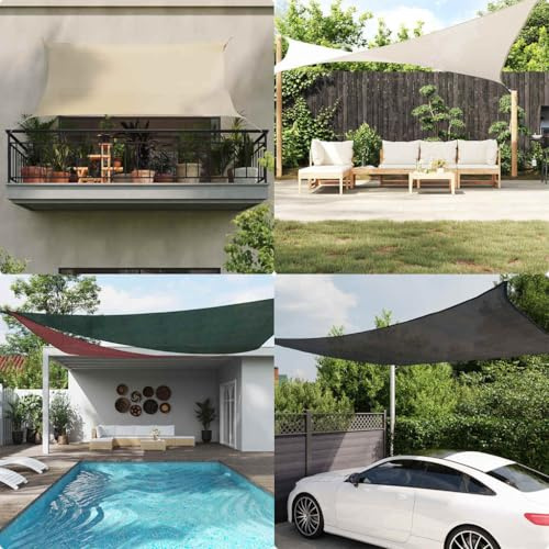 Toldo antiviento para balcón, 160 g/m², forma trapezoidal, naranja, 4/5 x 4 m, HDPE para balcón, piscina, terraza