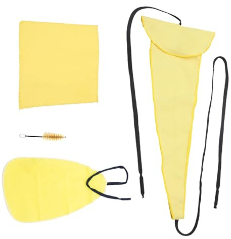 YDuupxe Kit de Brosses pour Embout de Saxophone 4 Pièces, Ensemble de Nettoyage de Saxophone en Flanelle, Soins Complets pour les Instruments à Vent (YELLOW)