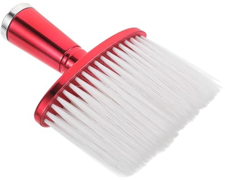 HOMSFOU Brosse de Barbier Professionnelle en Nylon et Abs Rouge Résistante à L'usure pour Coupe de Cheveux et Coiffure de Salon