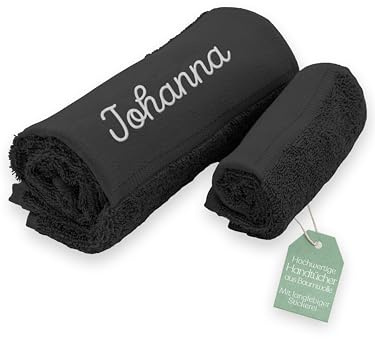 ABENTEUERNAH Handtuch personalisiert, Wellness, Sauna Geschenk, Baumwollhandtuch, Saunahandtuch, Sporthandtuch, Fitnesszubehör, mit Namen Besticktes Saunatuch (schwarz, 30x50)