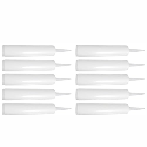 TOP-MAX 5Pcs/10Pcs Caulking Sealant Tube Reusable Plastic Caulking Gun Tube Caulking Gun Tube Part for Home Repairs Grout Tile Cracks and Leaks (10)