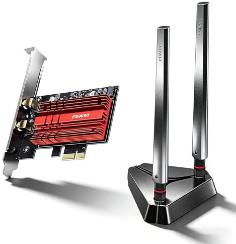 FENVI FV-AXE3000 Scheda WiFi 6E PCIe, con chip Intel AX210 Tri-Band 5400Mbps Bluetooth 5.4 adattatore wireless per PC desktop Gaming Streaming, Windows 10/11